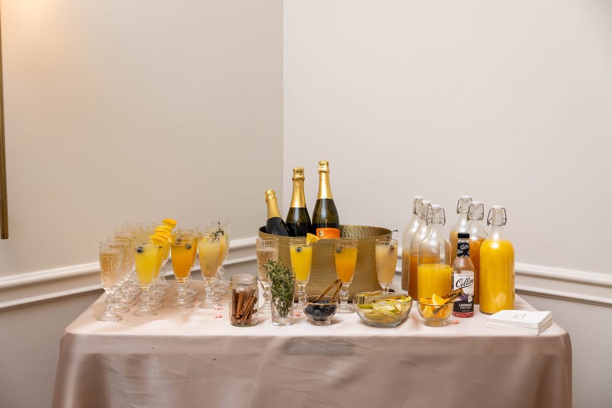 Full view of 25-person elegant baby shower in Manhattan townhouse