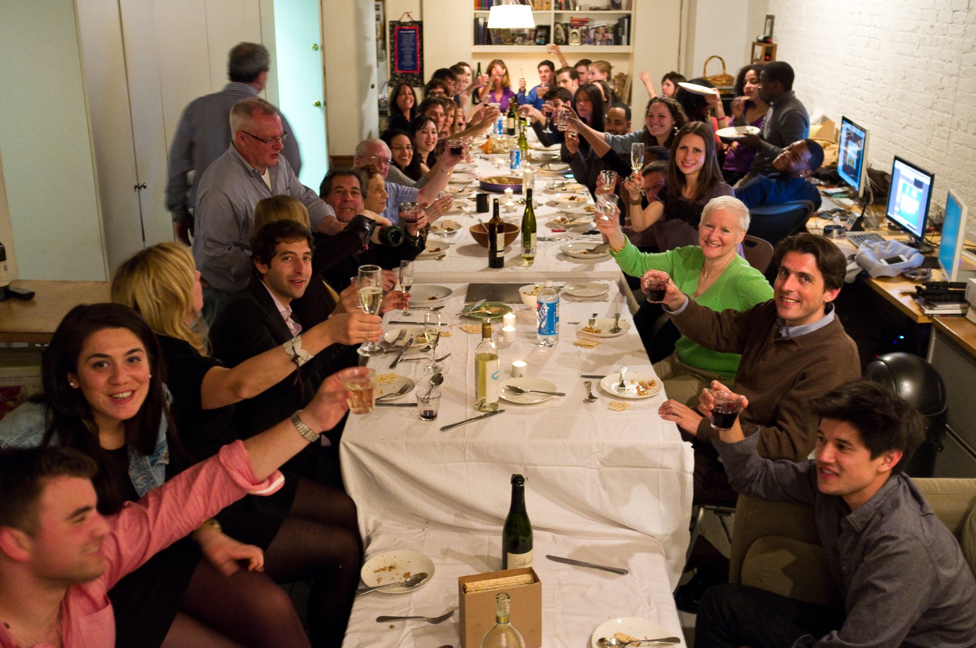One of Rick Cohen's dinner parties — 35+ people at a single table